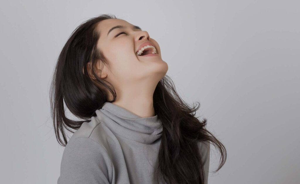 happy-at-the-dentist girl laughing